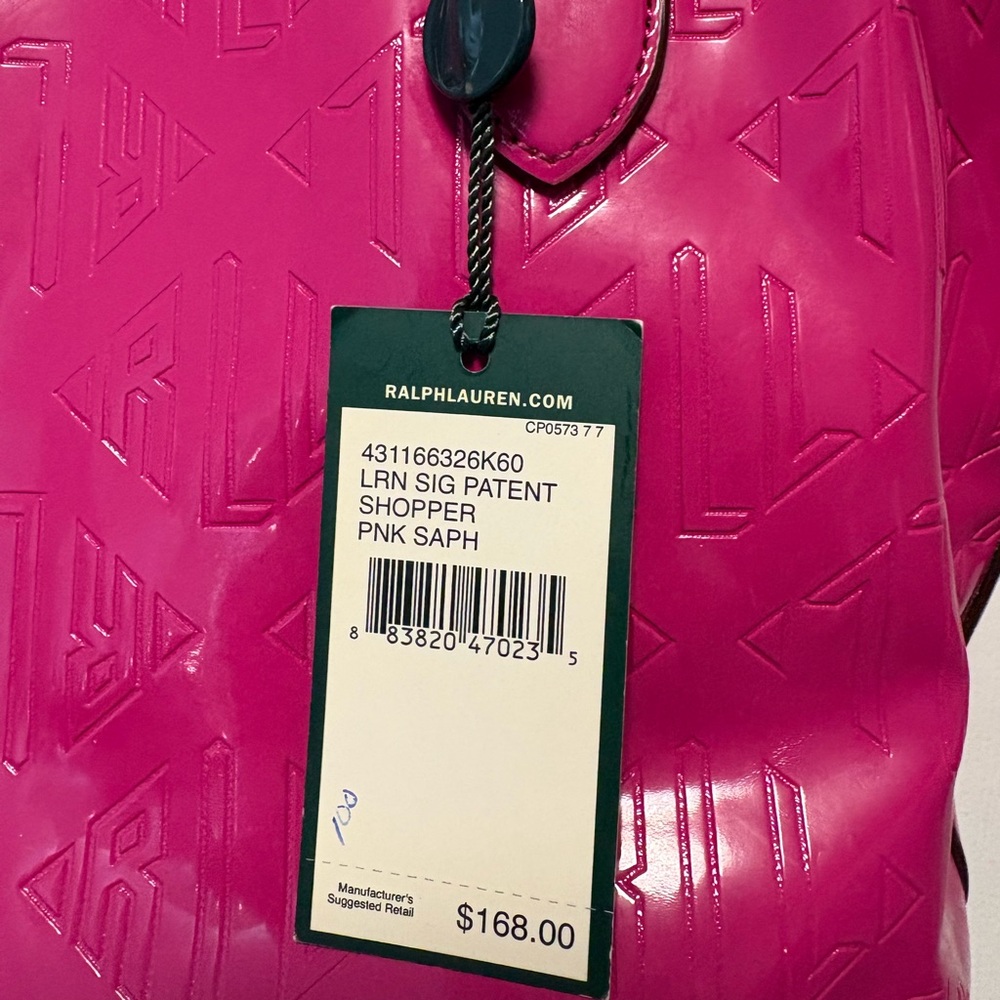 Lauren Ralph Lauren pink patent handbag. NWT!! - Picture 4 of 14